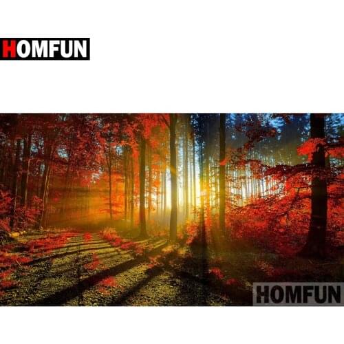 HOMFUN Full Diamond "Tree forest scenery" DIY 5D Diamond Painting Cross Stitch Home Decor Picture Of Rhinestone Handmade A27393
