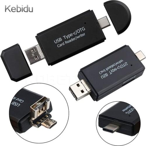 Kebidu 3 in 1 for android otg card reader USB 2.0 Universal OTG TF/SD Card for Android phone Computer
