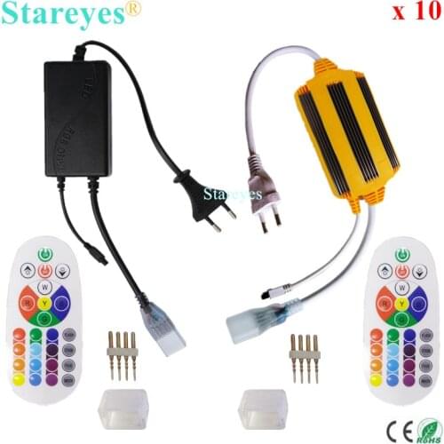 10 Pcs AC220V strip RGB Remote Controller for 5050 3528 8mm 10mm PCB RGB Led Strip Light 25 key IR Touch Remote Dimmer Control