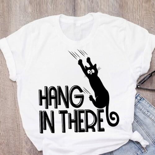 Summer Short Sleeve Fashion Print Women Cat Mother Flower Floral Pet Womens t shirt Tops Shirt female oversized tops clothing