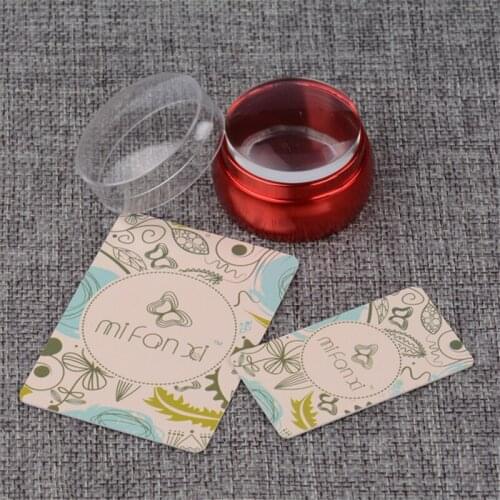 MiFanXi Metal Handle Clear Nail Stamper Nail Scraper Set Silicone Jelly Head with Cap DIY Stamping Nail Art Kits