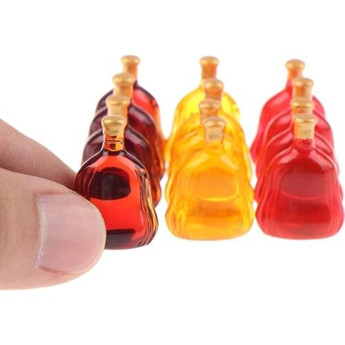 10Pcs Dollhouse Miniature Wine Bottles Pretend Play Doll Food Drink Doll House Accessories