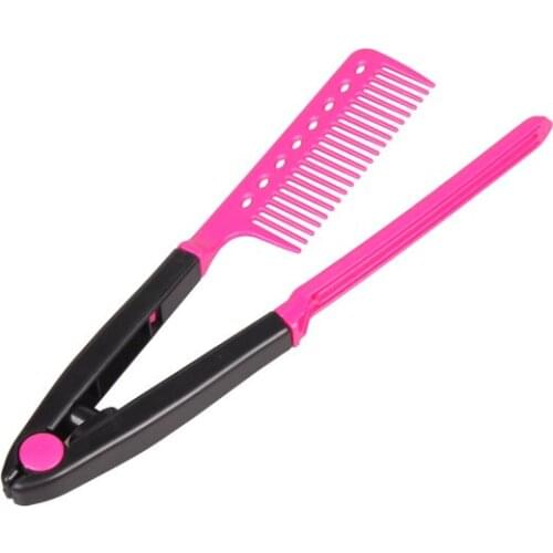 Fashion V Type Hair Straightener Comb DIY Salon Hairdressing Styling Tool