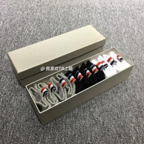 TB 2021 Fashion THOM Brand Socks Men Women Cotton Striped No Show Casual Sports Crew Socks Ankle Ins 6 Pairs High Quality Soft