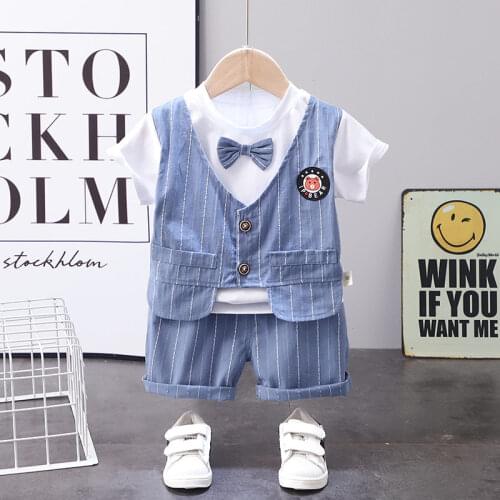 2021 New Summer Children Casual Clothing Suit Baby Boys Girls Patchwork Shirt Shorts 2Pcs/Sets Kids Infant Coat Toddler Fashion