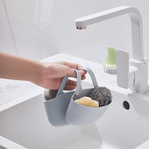 Single/Double-Sided Silicone Rack Drain Basket Bag Sink Shelf Holder Kitchen Organizer Bathroom Storage Kitchen Accessories