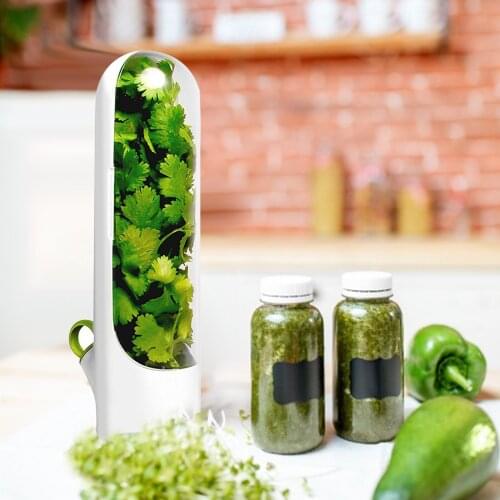 Transparent Vanilla Herb Fresh-keeping Box Compartment Storage Box Cup Type Food Storage Container Vegetable Preservation Bottle