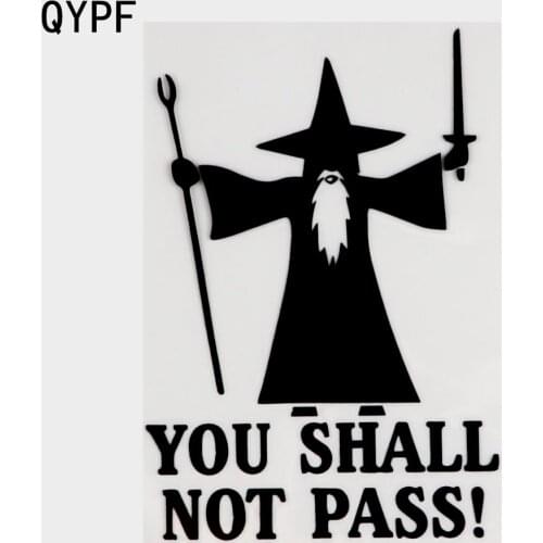 10.7CM*15.2CM You Shall Not Pass Anti Road Rage Gandolf Car Styling Decoration Personality Car Stickers Black Sliver C8-0766