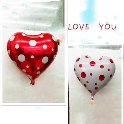 Romantic Dots Heart Aluminum Balloon Wedding Birthday Party Valentine Decor