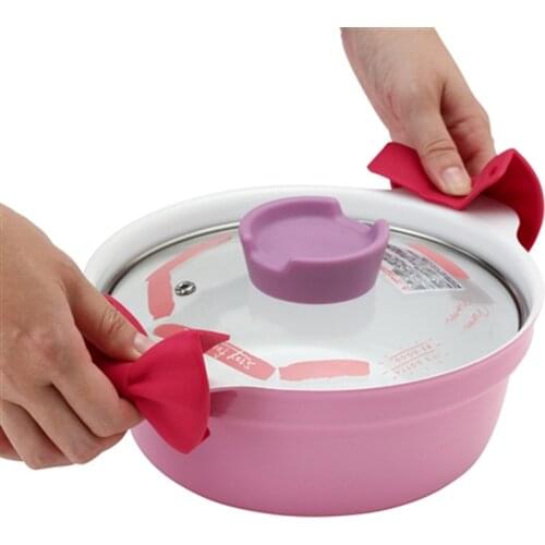 Bowknot Silicone Insulation Clip Electromagnetic Refrigerator Splint Silicone Insulation Pot Clip Kitchen Utility Gadgets 2pcs