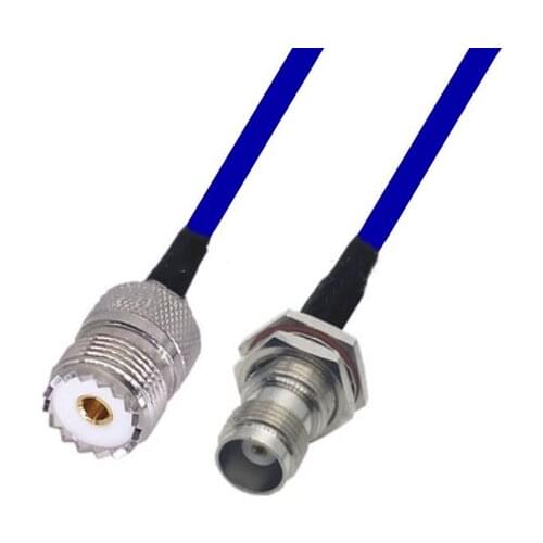 Blue Soft RG142 UHF Female to TNC Female Connector RF Coaxial Jumper Pigtail Cable