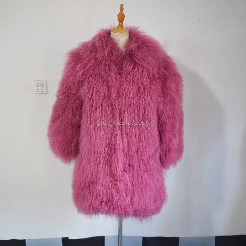SJ069-01 New Fashion Women 2019 Mongolian Sheep Fur Overcoat Warm Winter Fur Coat
