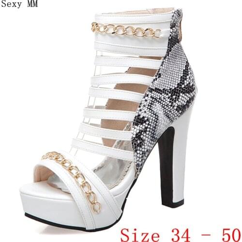 Platform Pumps Women High Heels Party Gladiator Sandals Woman High Heel Shoes Plus Size 34 - 40 41 42 43 44 45 46 47 48 49 50