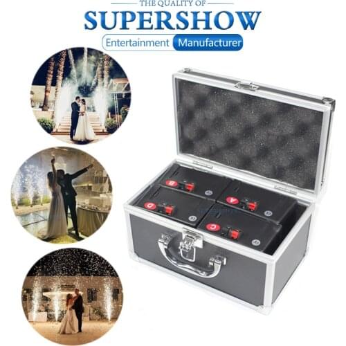 Cold Firework Ignition Machine Wireless Remote Pyrotechnics 4 Cues Receiver Stage Equipment Fountain System 1case 4 Base Firing