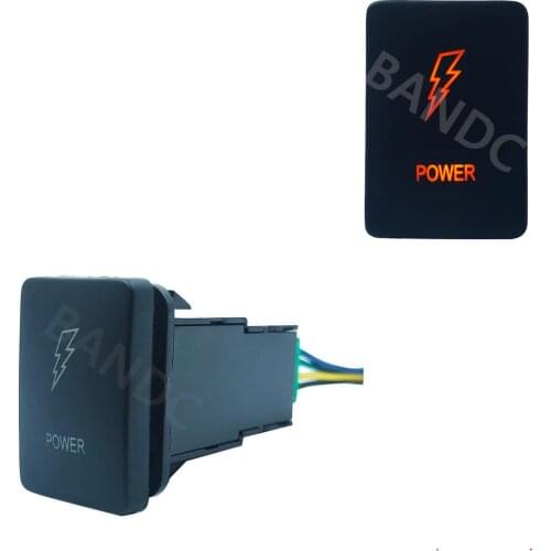 3A 12V POWER Push Switches On Off SPST Dual Orange Led lights for Toyota Prado 150 Series 2010-Current, with Wiring Connector