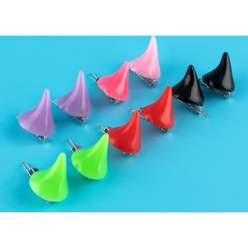 1 Pair Girl Halloween Stereo Devil Horns Ears Hairpins Barrettes Exaggerated Hair Clip Hairgrips Hairpin Headwear Accessories
