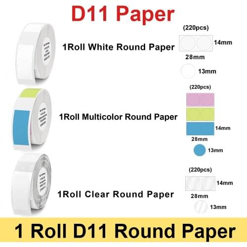 Round D11 Printing Thermal Label Paper Niimbot D11 Wireless label printer Waterproof Anti-Oil Tear-Resistant for Home Office