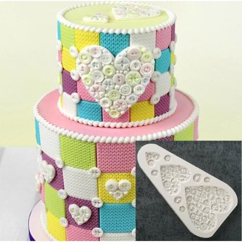 1 piece of button embossing silicone mold kitchen baking accessories UV resin ceramic clay decoration mold