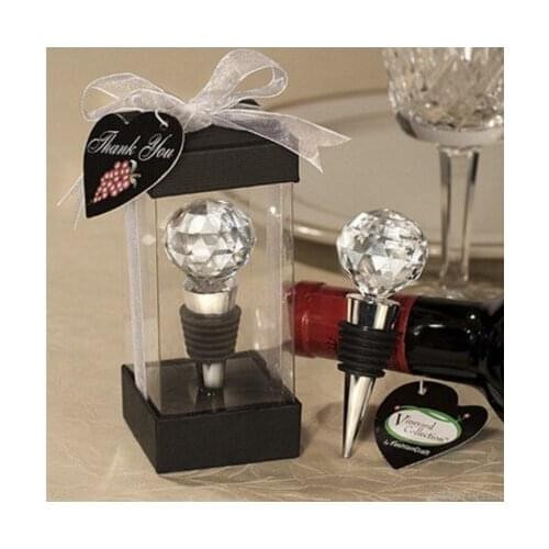 10pcs/Lot Crystal Ball Wine Bottle Stopper Wedding Gifts for Guest Wedding Favor Gift