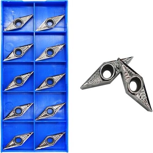 10 PCS VBGT160402 AK H01 High Quality Aluminum Cutter Blade Turning Tool Insert Cutting Tool CNC Tools Alloy Wood