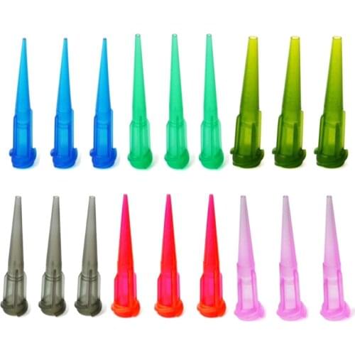 100pcs TT Tapered Tips Solder Paste Adhesive Glue Dispensing Needle Plastic Conical Tapered Tips 14-25GA