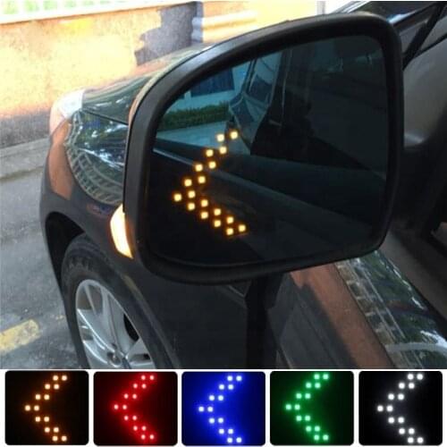 2pcs Hidden Car Rearview Mirror Turn Signal Light Car Tuning 14 SMD Led Arrow Indicator Flashing Warning Light