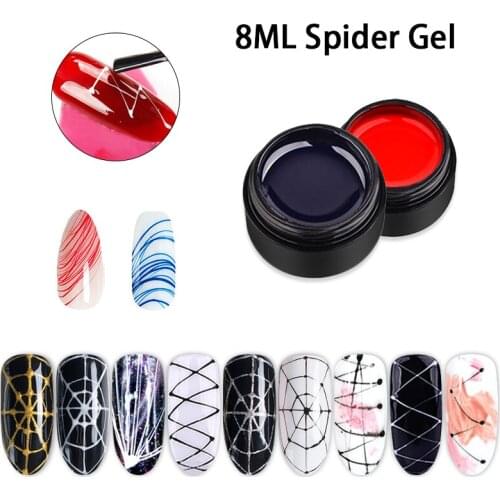 6 Colors Gel Nail Polish Spider Gel Super Strong Stretch Elastic Point To Line Drawing Painted One-shot Molding nail art tool