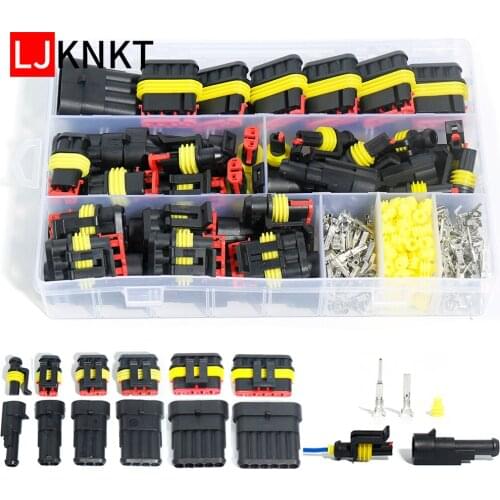 622/300PCS kinds 1-6Pins Car Electrical Wire Connector Waterproof Seal Automotive Truck Harness Plug terminal suite 300V 12A