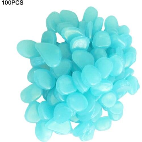 100pcs/pack Glow Pebbles Stones Home Fish Tank Glowing In The Dark Walkways Accessory Lawn Garden Yard Decor Luminous Stones