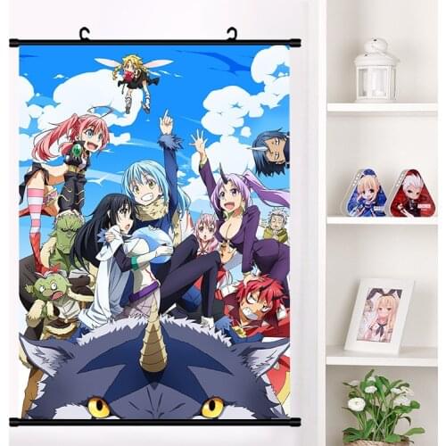Anime Tensei shitara Slime Datta Ken Tempest Rimuru Cosplay Wall Scroll Mural Poster Wall Hanging Poster Home Art Decor Collect