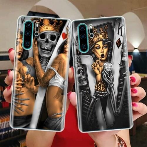 King Queen Couple Lovers Silicon Phone Case For Huawei Honor 10 9 20 Lite Y5 Y6 Y7 Y9 9X 8X 8S 8A 7X 7A 7S Pro + 10i20i Coque