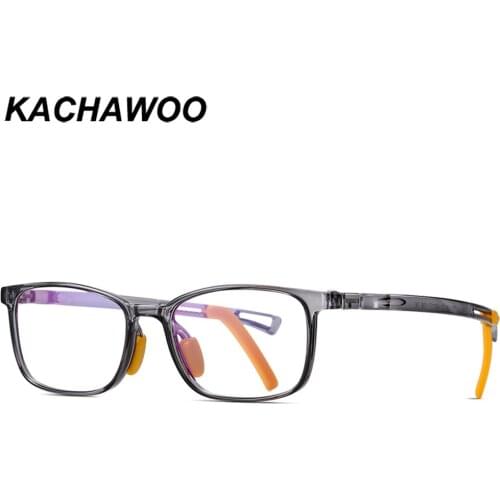 Kachawoo kids glasses rectangular clear lens pink grey TR90 children eyeglasses anti blue light computer girls boys adjustable