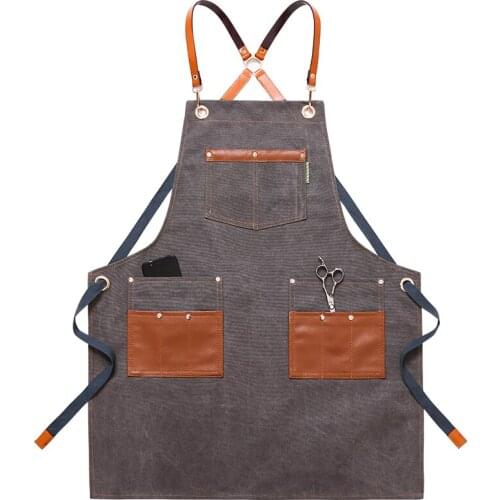 Apron Denim Hair Stylist Milk Tea Coffee Shop Restaurant Hairdressing Manicure Men and Women Overalls Waterproof