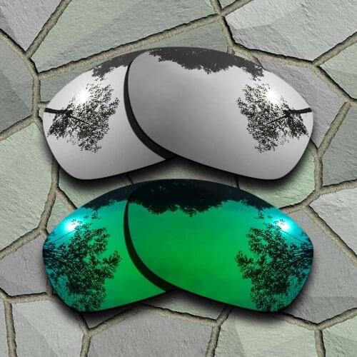 Chrome&Jade Green Sunglasses Polarized Replacement Lenses for Oakley Pit Bull
