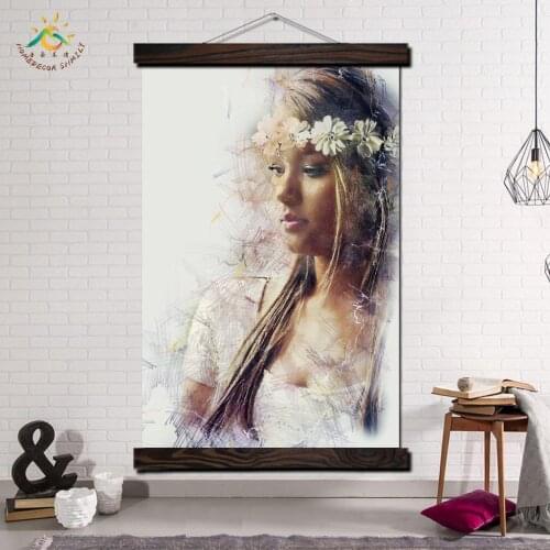 Pretty Girl Image Wall Art Canvas Prints Painting Frame Scroll Painting Hanging Poster Decorative Picture Art Print Wall Poster