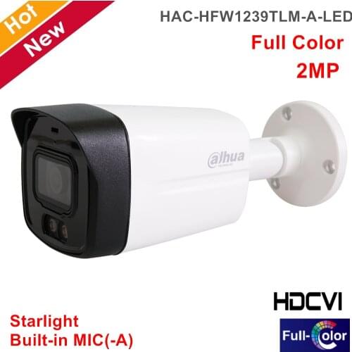 Dahua HDCVI Camera Lite Plus Series 2MP Full Color Starlight Camera Built-in mic(-A) 40m LED Distance for XVR systems