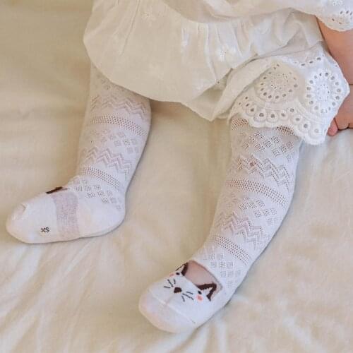Summer Cartoon Animals Baby Girls Tights Soft Cotton Kids Pantyhose Breathable Mesh Thin Children Stocking
