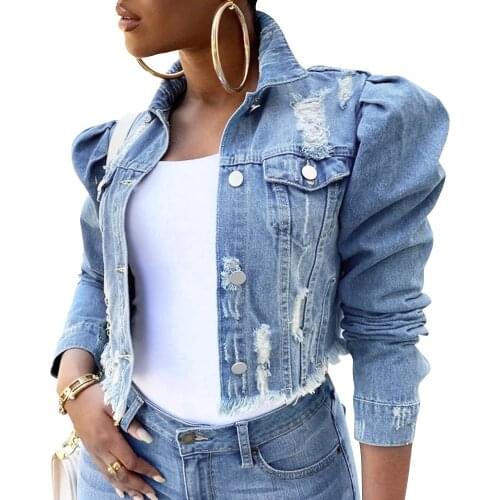 Jacket women 2021 new womens street coat slim casual tassel worn single breasted long sleeve pocket denim worn jacket S-2XL y2k