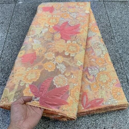 Top Sale Handcut organza voile lace in white sequins African lace fabric with beautiful sequins fabric party dress ogs0005