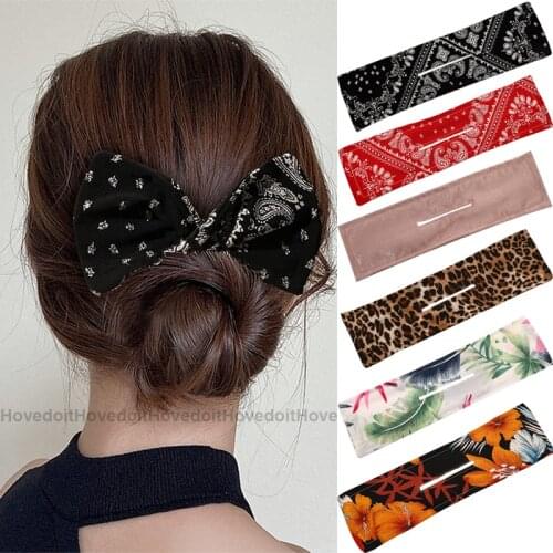 Fashion Print Deft Bun Maker Hair Bands Multicolor Headband Braider Makers Fabric Knotted Hair Braider Tool Hair Accessories