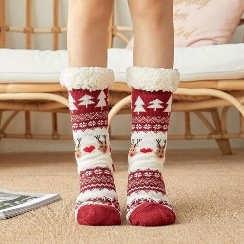 Fashion Christmas Socks Xmas Gift Unisex Xmas Funny Socks Lady Women 2020 Autumn and Winter Cartoon Pattern Thick Warm Sock