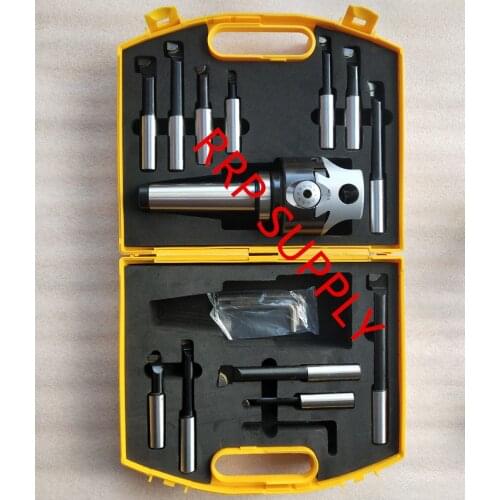 MT4 taper, F1-18 75mm boring head with MT4 shank and 12pcs 18mm boring bars, boring head set
