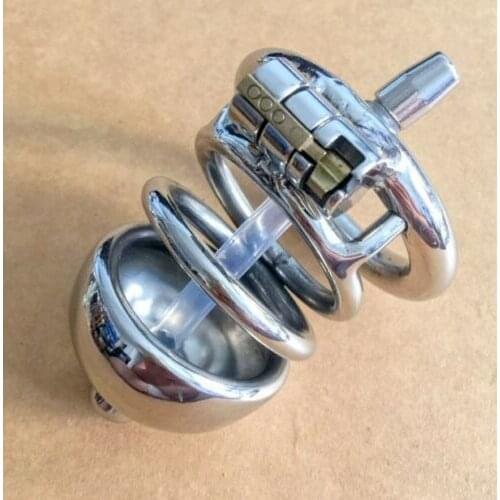 Stainless Steel Male Chastity Cage Metal Mens Locking Belt Restraint Device 6-2 Cock Cage Sex Toy Male Chastity
