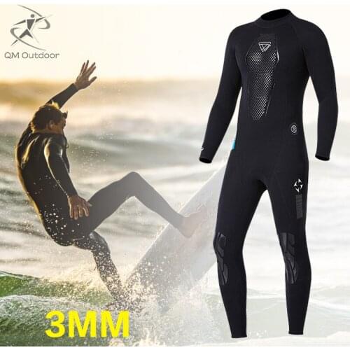 3mm Mens Diving Suit Siamese Long-sleeved Full Body Thickened Warm Snorkeling Surfing Wetsuit Rash Guard