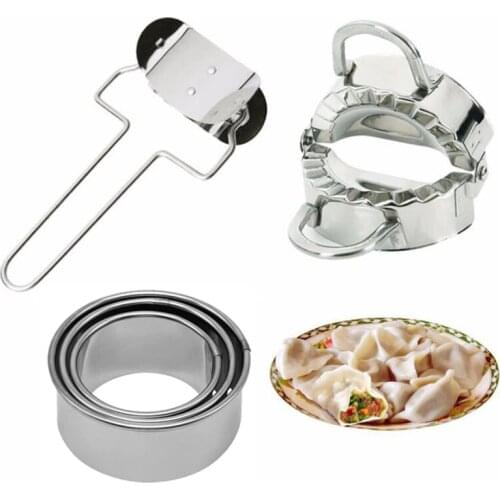 5pcs Stainless Steel Dumpling Maker Set Dough Cutter Dumpling Mould Pie Ravioli Kitchen Pastry Tools Home Kitchen Accessories