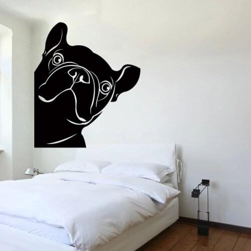 Pets Dog Decals French Bulldog Vinyl Wall Stickers Funny Pet Shop Window Mural Cute Bedroom Decor Removable Home Decoration O216