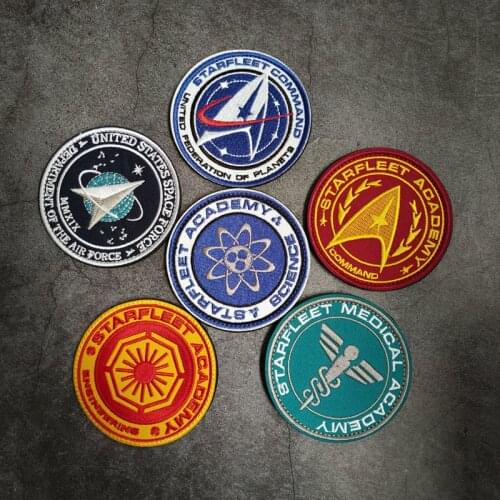 Starfleet Academy Embroidery Patch Space Expedition Fleet Medical Command For Clothing Bag Applique Velcro Badge With Loop Hook