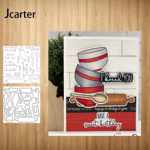 New Design Cake Making Tools Bowl Metal Cutting Dies and Clear Stamps Craft Stencil Scrapbooking Album Paper Make Template Decor