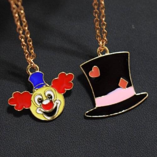 Naughty Clown Joker Hat Pendant Necklace Comedian Jewelry Gifts For Kids Women Party 2019 Playground Souvenirs Dropshipping