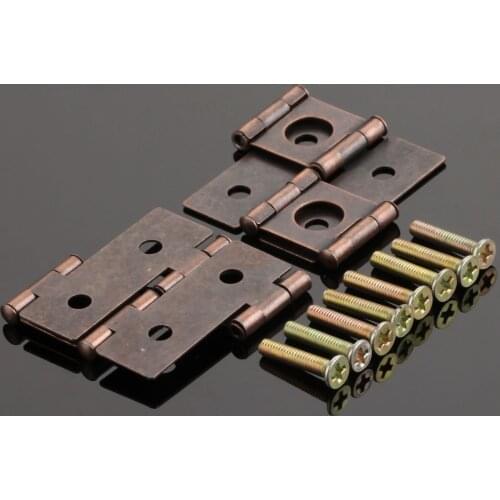 2pcs 45*42mm Retro Hinges Decorative Hinges Hardware 180 Degree Rotation Cabinet Drawer Jewellery Box Hinge